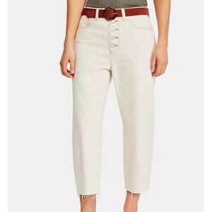 Free People Barrel Button Fly Jeans